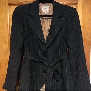 Nanette Lepore Black Pinstripe Blazer